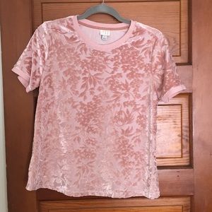 A New Day Pink velvet pattern shirt